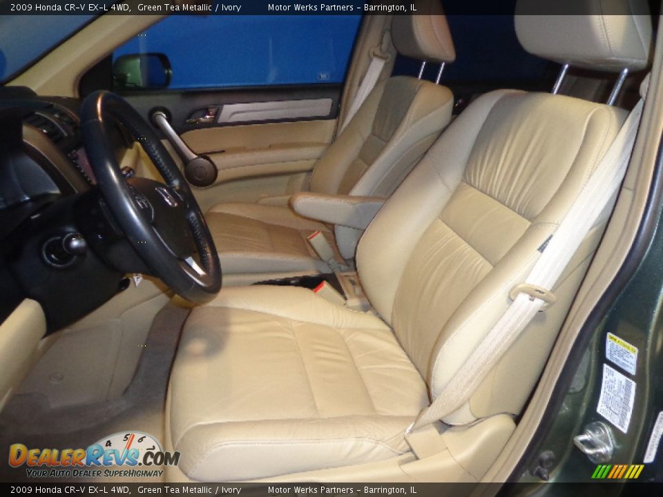 2009 Honda CR-V EX-L 4WD Green Tea Metallic / Ivory Photo #32