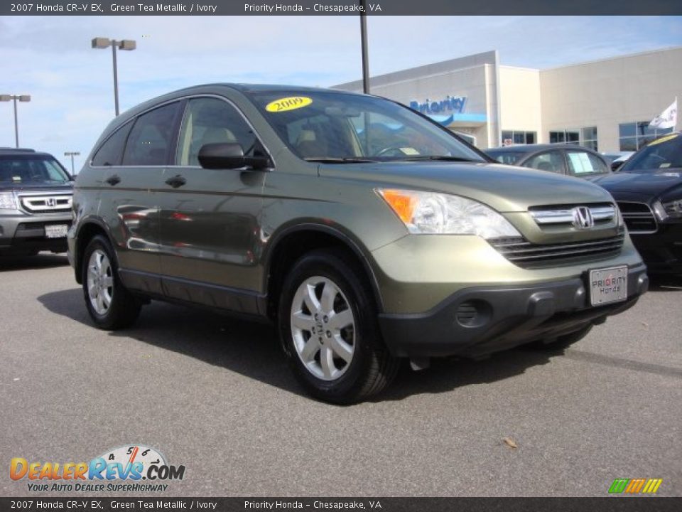 2007 Honda CR-V EX Green Tea Metallic / Ivory Photo #7