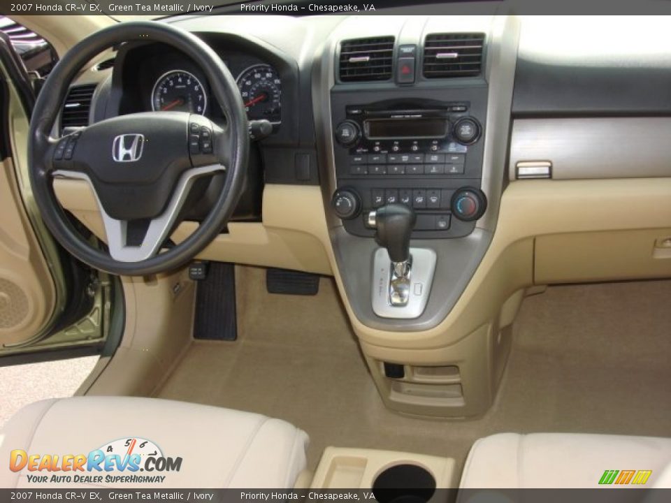2007 Honda CR-V EX Green Tea Metallic / Ivory Photo #13