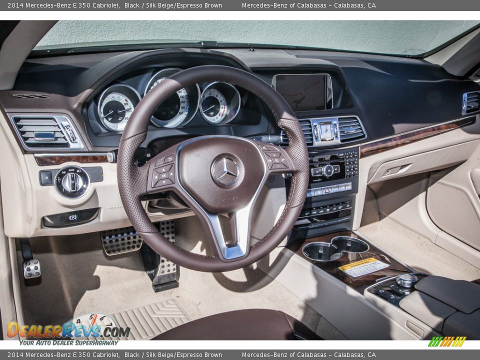 2014 Mercedes-Benz E 350 Cabriolet Black / Silk Beige/Espresso Brown Photo #5