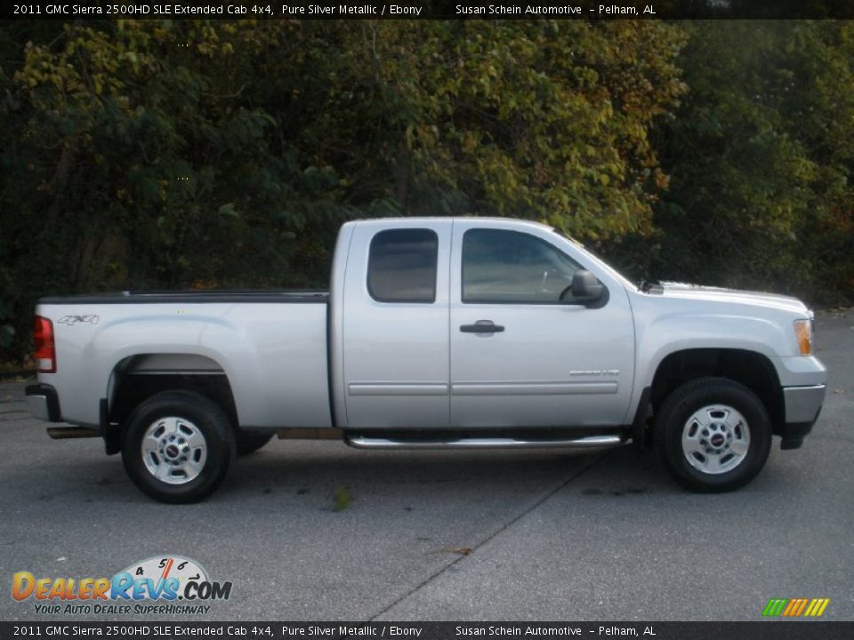 2011 GMC Sierra 2500HD SLE Extended Cab 4x4 Pure Silver Metallic / Ebony Photo #2