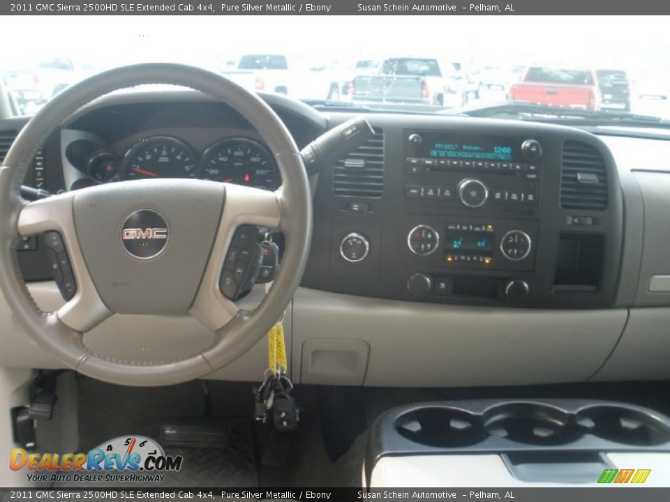 2011 GMC Sierra 2500HD SLE Extended Cab 4x4 Pure Silver Metallic / Ebony Photo #5