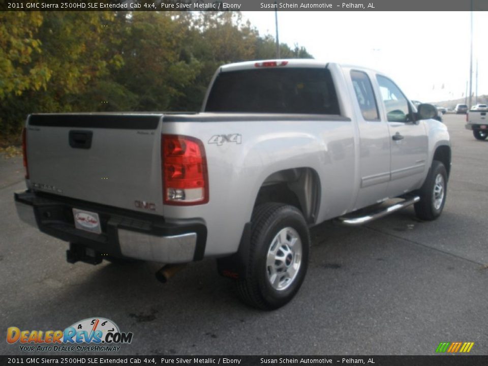 2011 GMC Sierra 2500HD SLE Extended Cab 4x4 Pure Silver Metallic / Ebony Photo #6