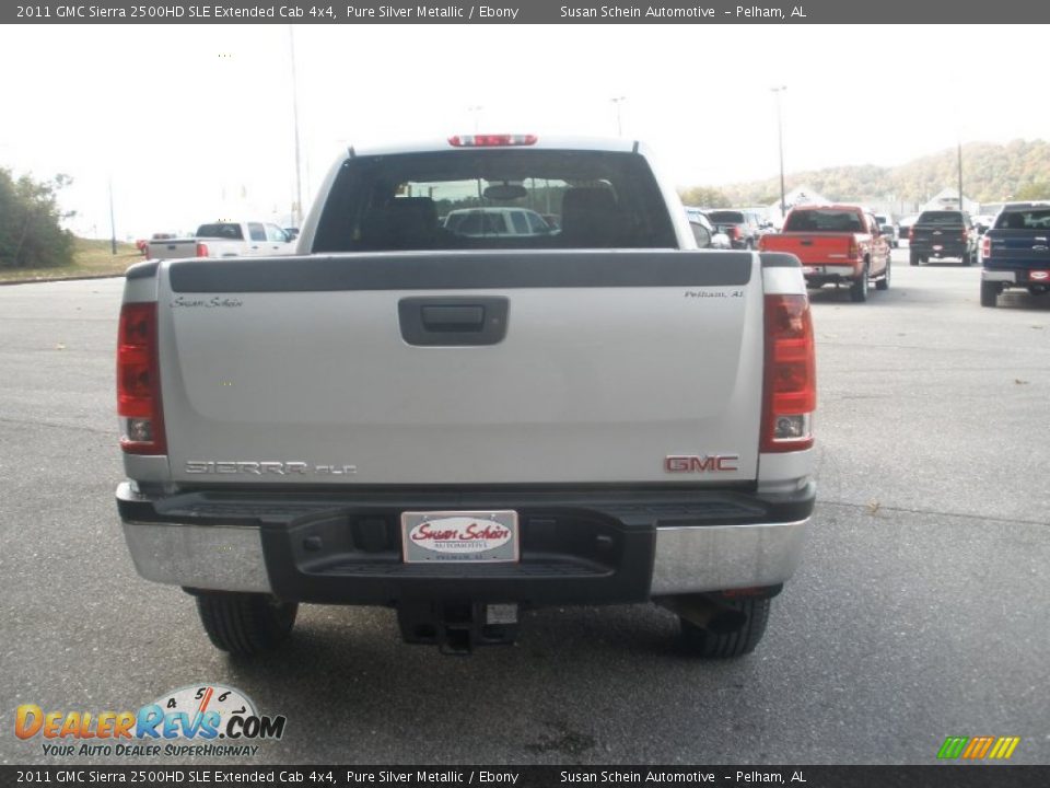 2011 GMC Sierra 2500HD SLE Extended Cab 4x4 Pure Silver Metallic / Ebony Photo #7