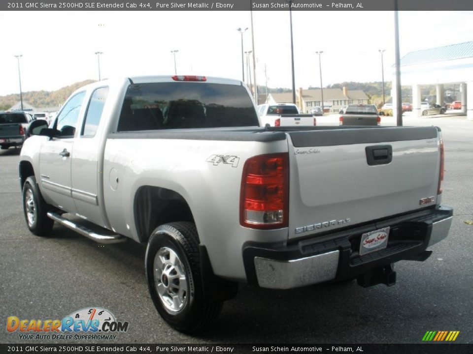 2011 GMC Sierra 2500HD SLE Extended Cab 4x4 Pure Silver Metallic / Ebony Photo #8
