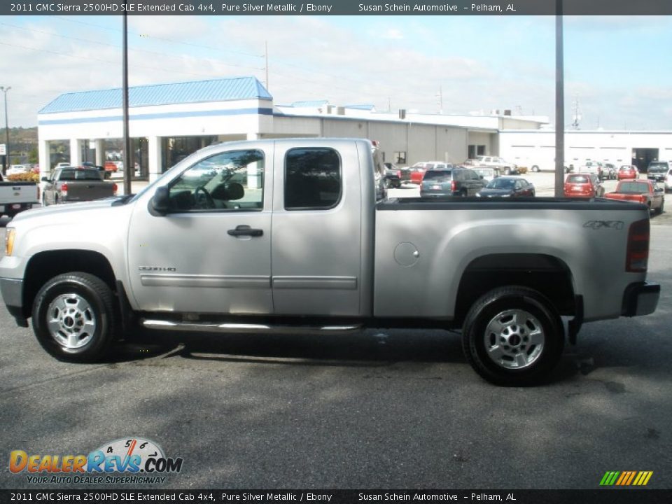 2011 GMC Sierra 2500HD SLE Extended Cab 4x4 Pure Silver Metallic / Ebony Photo #9