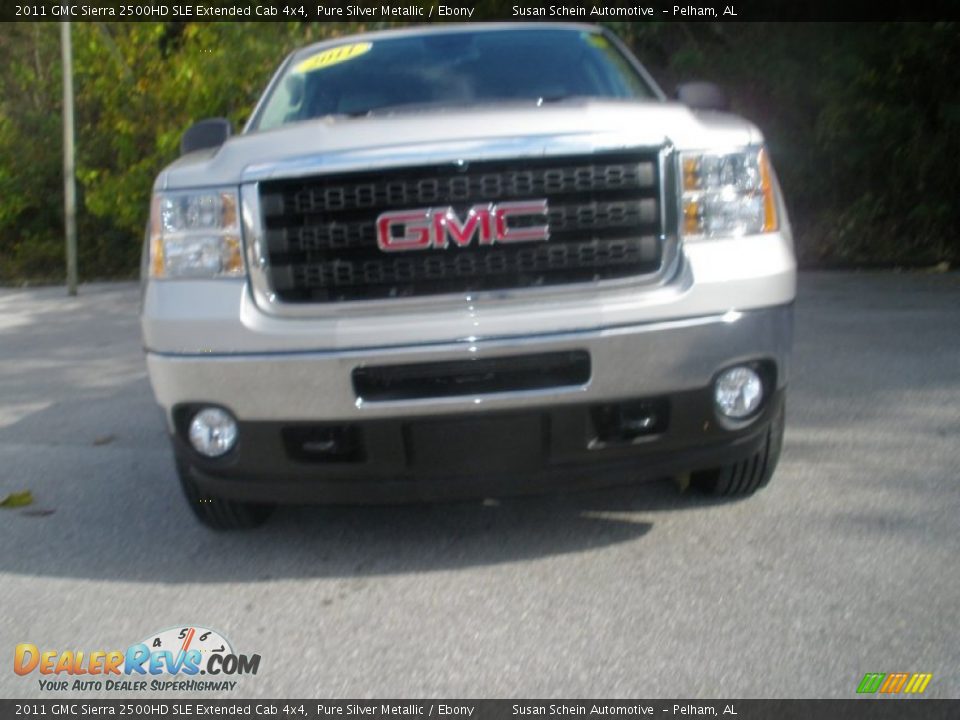 2011 GMC Sierra 2500HD SLE Extended Cab 4x4 Pure Silver Metallic / Ebony Photo #10