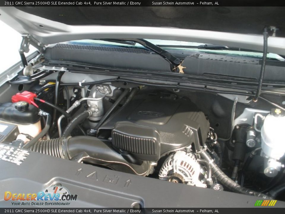 2011 GMC Sierra 2500HD SLE Extended Cab 4x4 Pure Silver Metallic / Ebony Photo #12