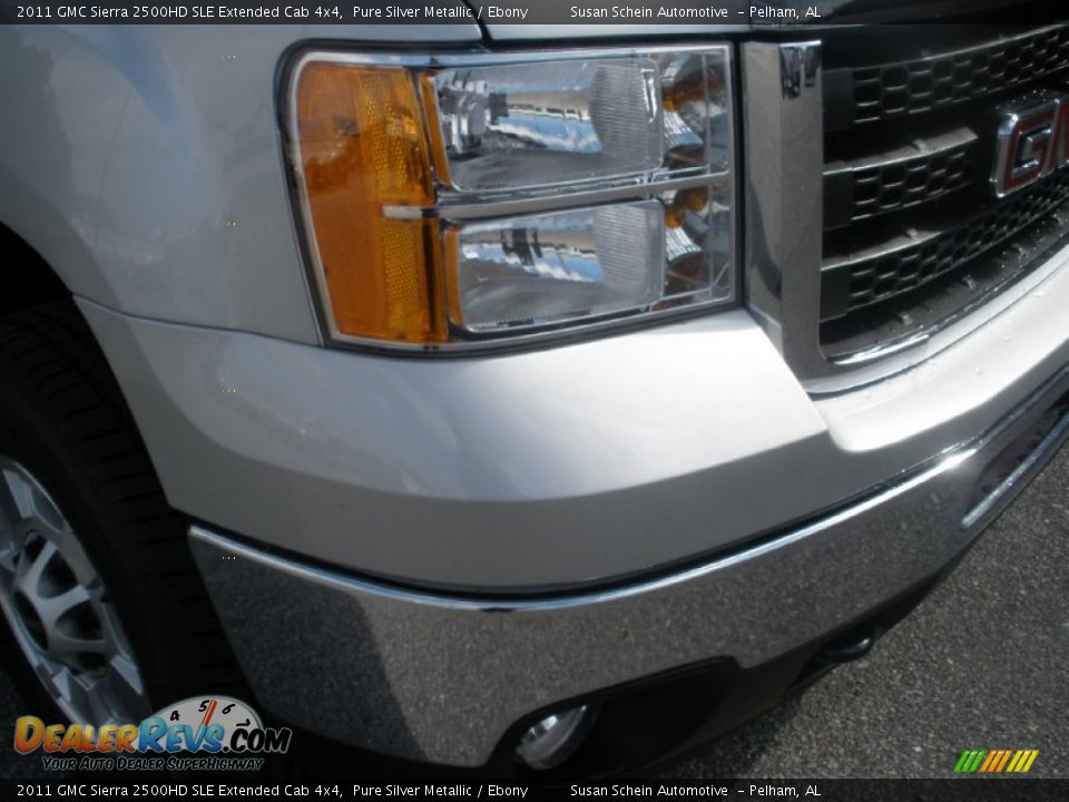 2011 GMC Sierra 2500HD SLE Extended Cab 4x4 Pure Silver Metallic / Ebony Photo #13