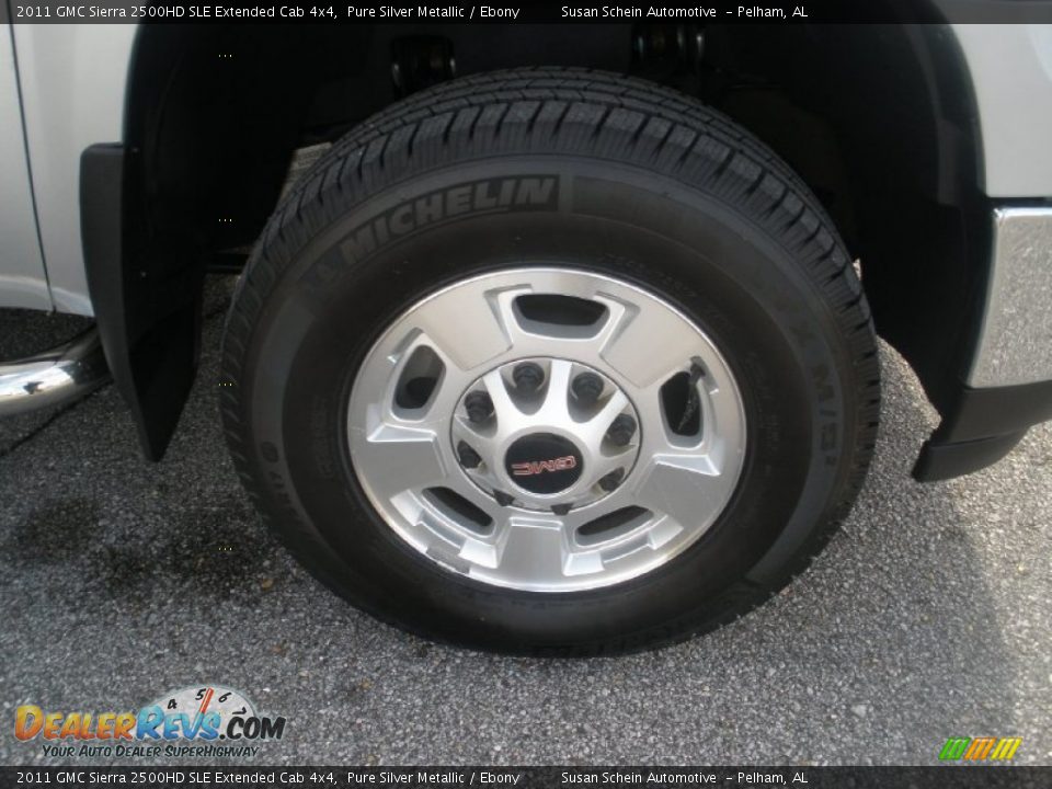 2011 GMC Sierra 2500HD SLE Extended Cab 4x4 Pure Silver Metallic / Ebony Photo #14
