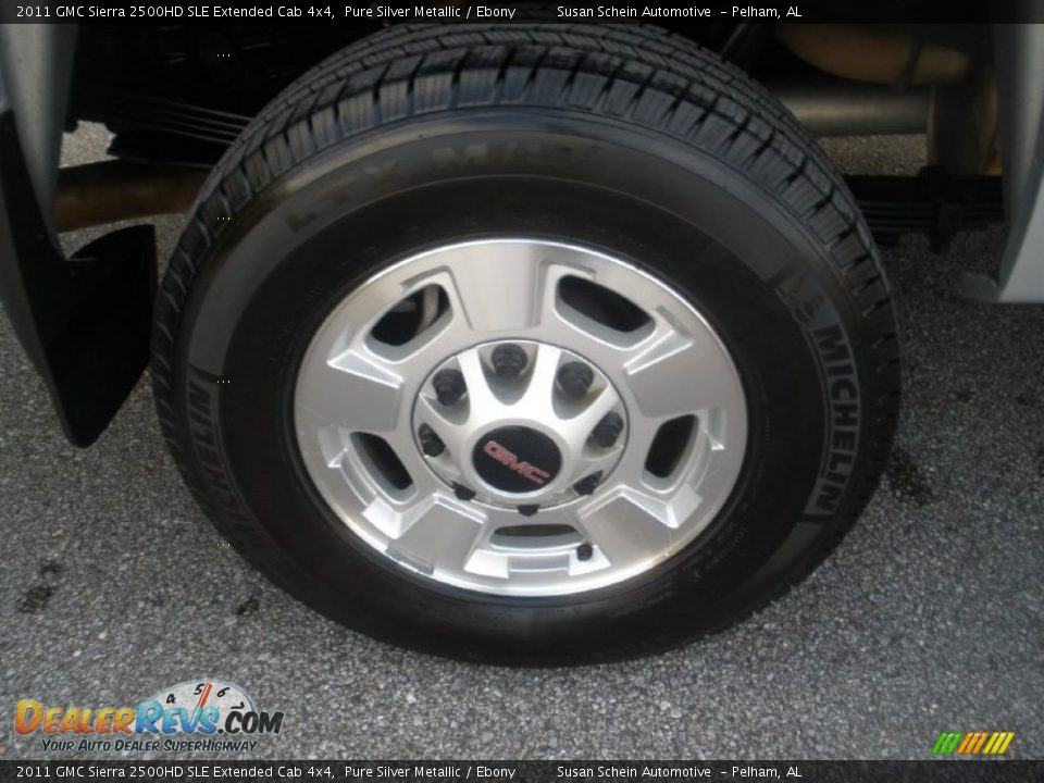 2011 GMC Sierra 2500HD SLE Extended Cab 4x4 Pure Silver Metallic / Ebony Photo #15