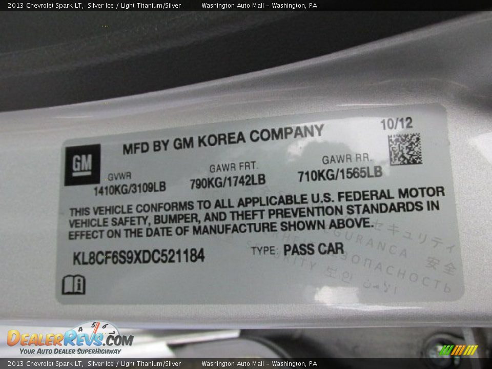 2013 Chevrolet Spark LT Silver Ice / Light Titanium/Silver Photo #18