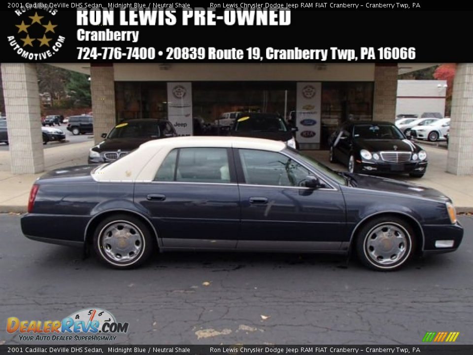 2001 Cadillac DeVille DHS Sedan Midnight Blue / Neutral Shale Photo #1