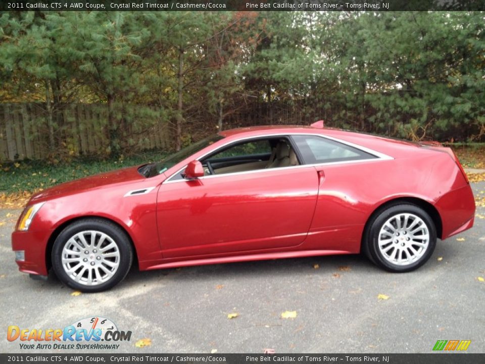 2011 Cadillac CTS 4 AWD Coupe Crystal Red Tintcoat / Cashmere/Cocoa Photo #4
