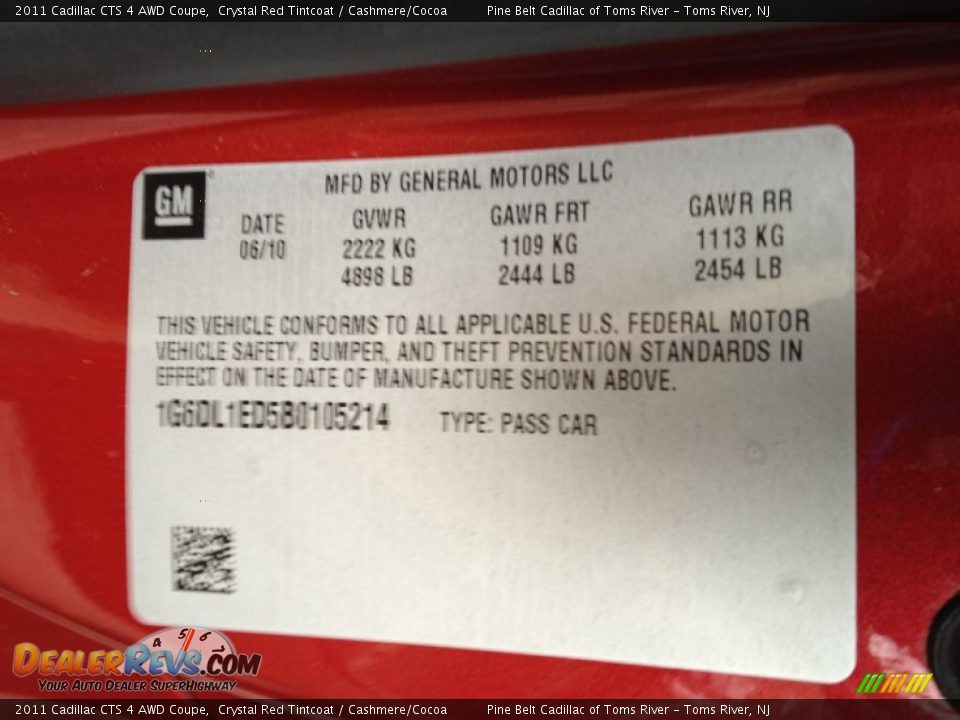 2011 Cadillac CTS 4 AWD Coupe Crystal Red Tintcoat / Cashmere/Cocoa Photo #11