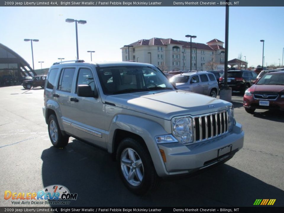 2009 Jeep Liberty Limited 4x4 Bright Silver Metallic / Pastel Pebble Beige Mckinley Leather Photo #1