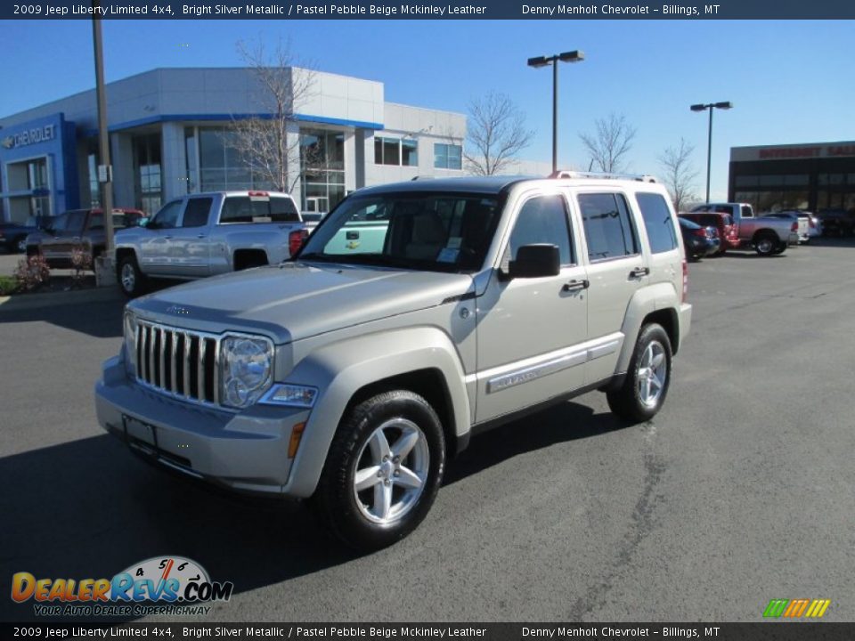 2009 Jeep Liberty Limited 4x4 Bright Silver Metallic / Pastel Pebble Beige Mckinley Leather Photo #2