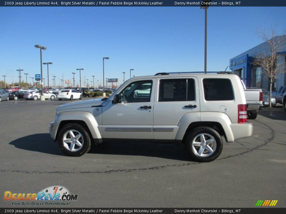 2009 Jeep Liberty Limited 4x4 Bright Silver Metallic / Pastel Pebble Beige Mckinley Leather Photo #3