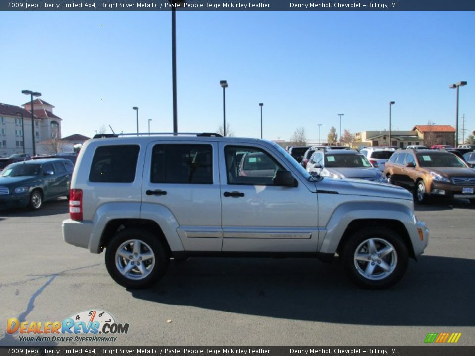 2009 Jeep Liberty Limited 4x4 Bright Silver Metallic / Pastel Pebble Beige Mckinley Leather Photo #7
