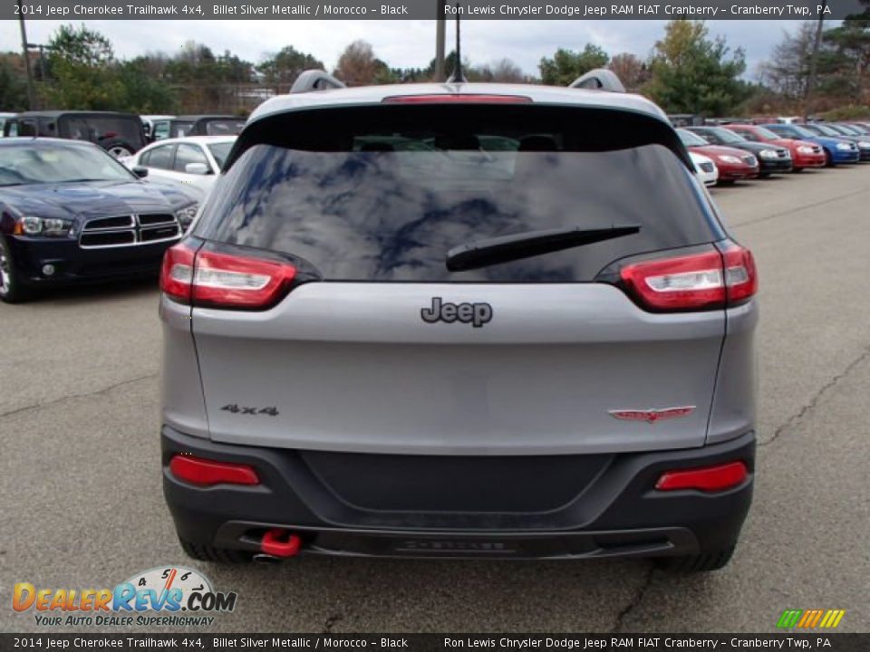 2014 Jeep Cherokee Trailhawk 4x4 Billet Silver Metallic / Morocco - Black Photo #7