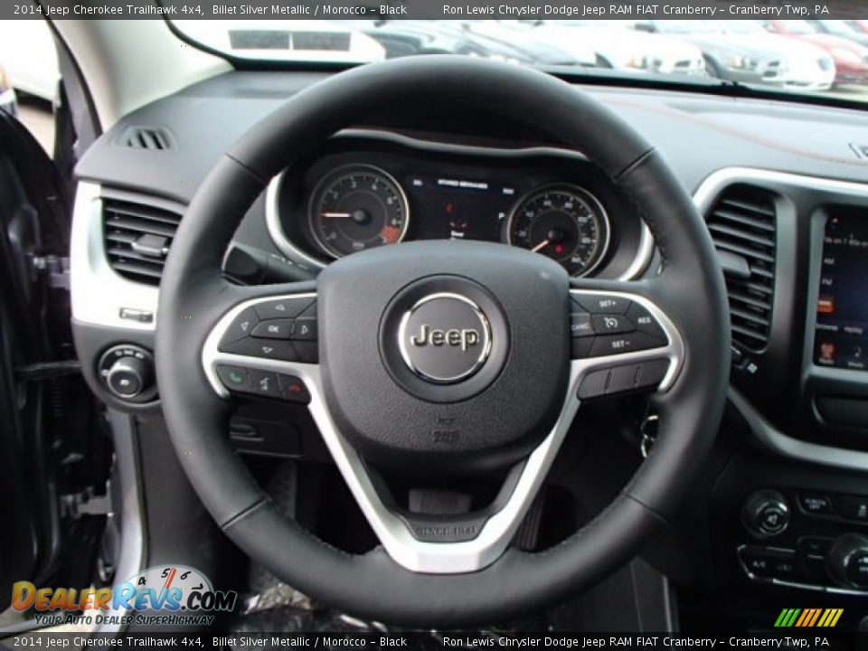 2014 Jeep Cherokee Trailhawk 4x4 Billet Silver Metallic / Morocco - Black Photo #18