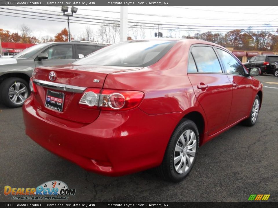 2012 Toyota Corolla LE Barcelona Red Metallic / Ash Photo #4