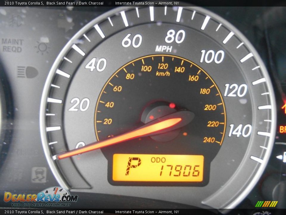 2010 Toyota Corolla S Black Sand Pearl / Dark Charcoal Photo #15