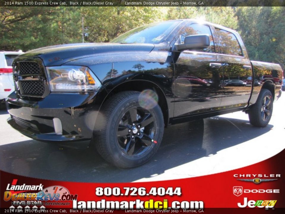 2014 Ram 1500 Express Crew Cab Black / Black/Diesel Gray Photo #1