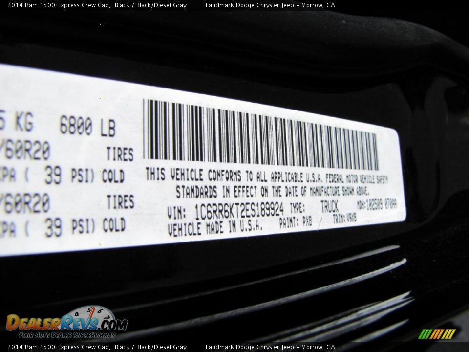 2014 Ram 1500 Express Crew Cab Black / Black/Diesel Gray Photo #10