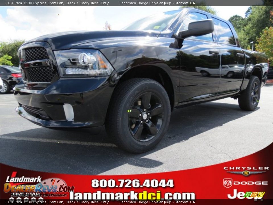 2014 Ram 1500 Express Crew Cab Black / Black/Diesel Gray Photo #1