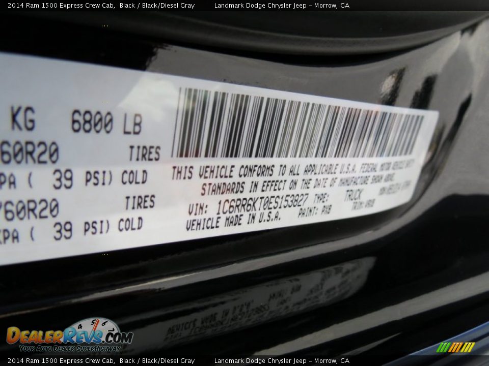 2014 Ram 1500 Express Crew Cab Black / Black/Diesel Gray Photo #10