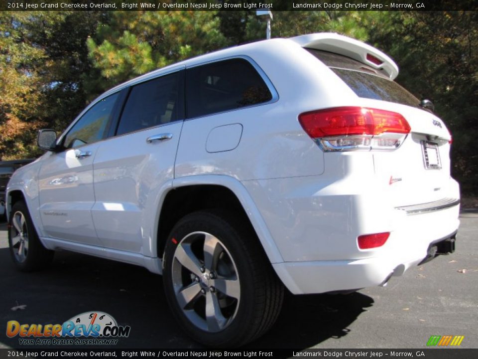 2014 Jeep Grand Cherokee Overland Bright White / Overland Nepal Jeep Brown Light Frost Photo #2