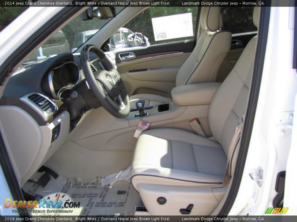 2014 Jeep Grand Cherokee Overland Bright White / Overland Nepal Jeep Brown Light Frost Photo #6