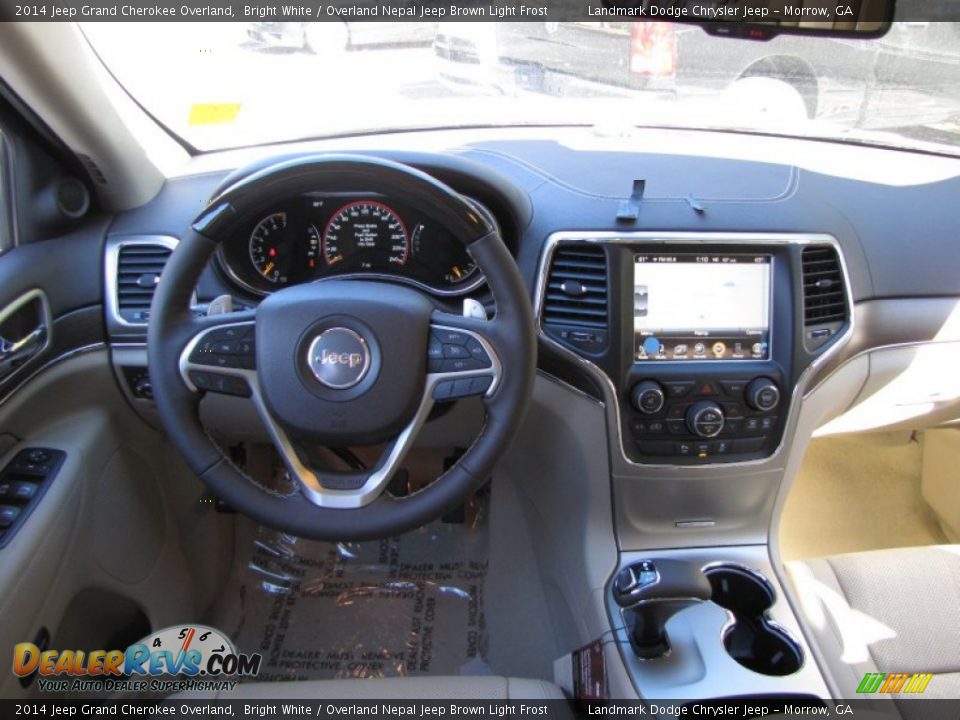 2014 Jeep Grand Cherokee Overland Bright White / Overland Nepal Jeep Brown Light Frost Photo #9
