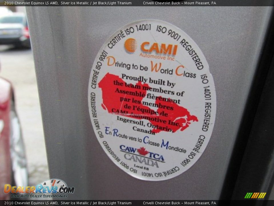 2010 Chevrolet Equinox LS AWD Silver Ice Metallic / Jet Black/Light Titanium Photo #27