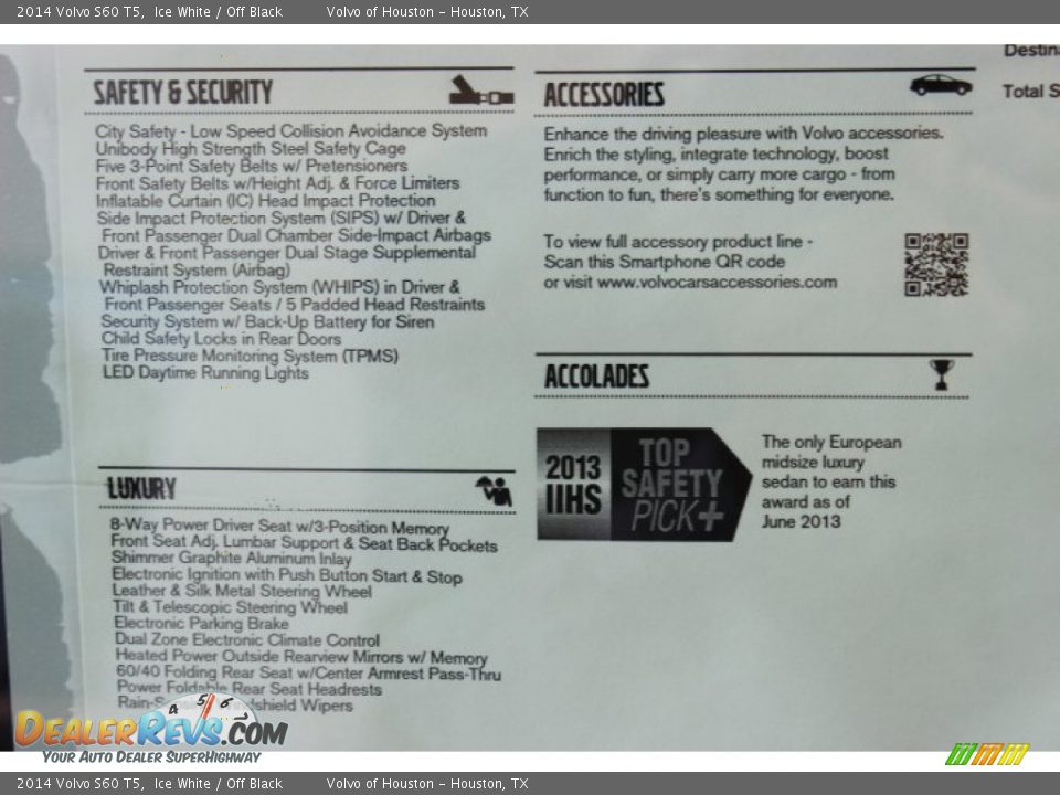 2014 Volvo S60 T5 Ice White / Off Black Photo #34