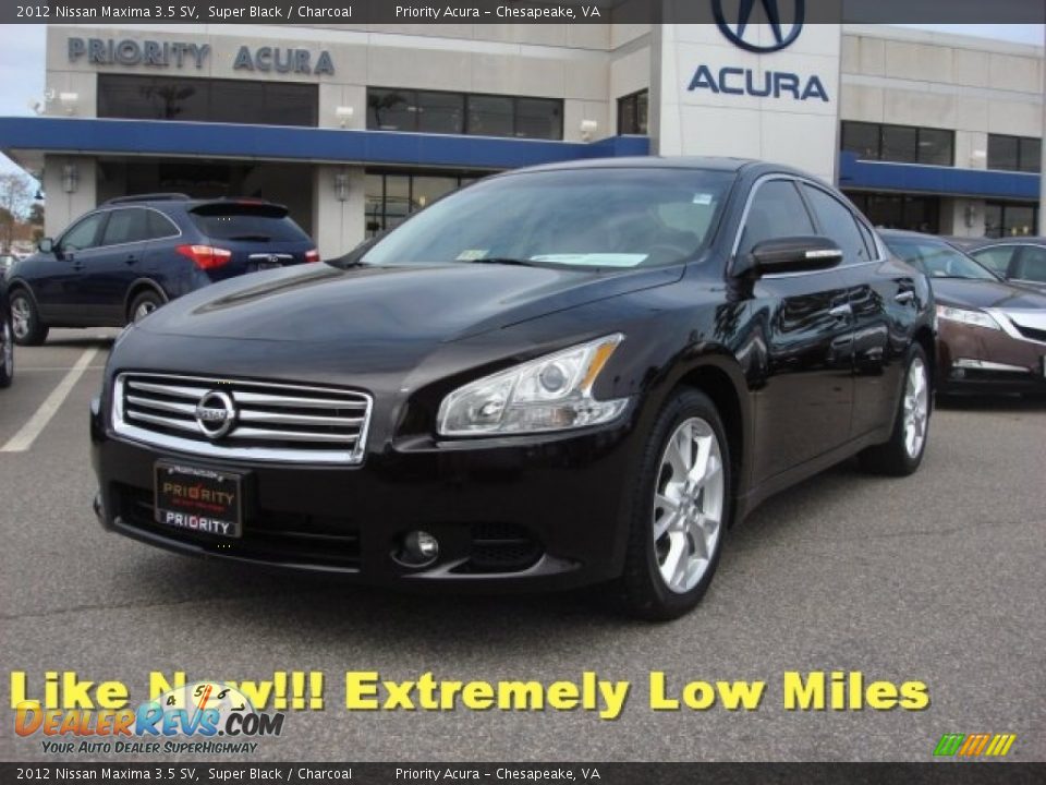 2012 Nissan Maxima 3.5 SV Super Black / Charcoal Photo #1
