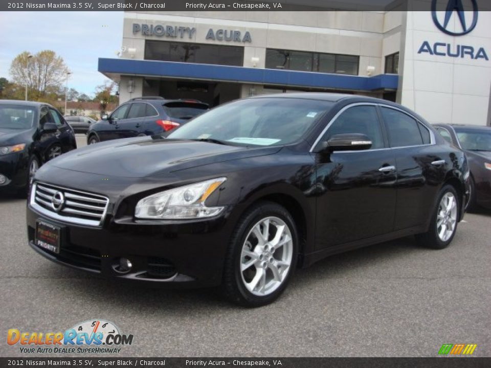 2012 Nissan Maxima 3.5 SV Super Black / Charcoal Photo #2