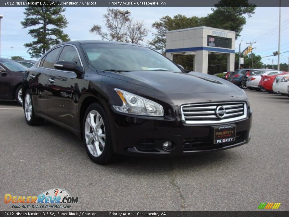 2012 Nissan Maxima 3.5 SV Super Black / Charcoal Photo #9