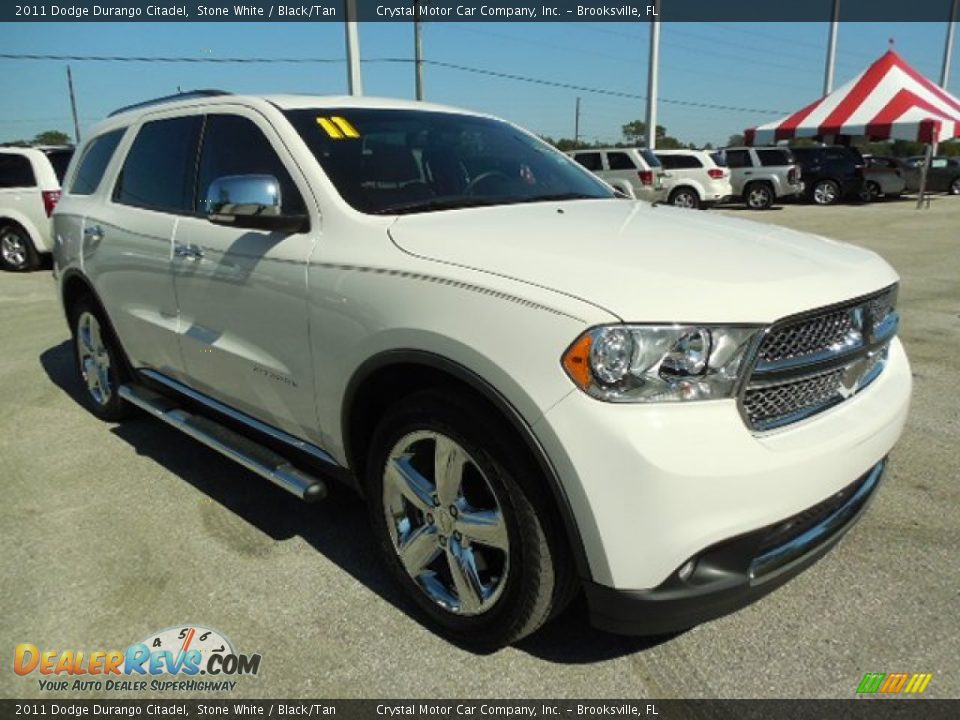 2011 Dodge Durango Citadel Stone White / Black/Tan Photo #13