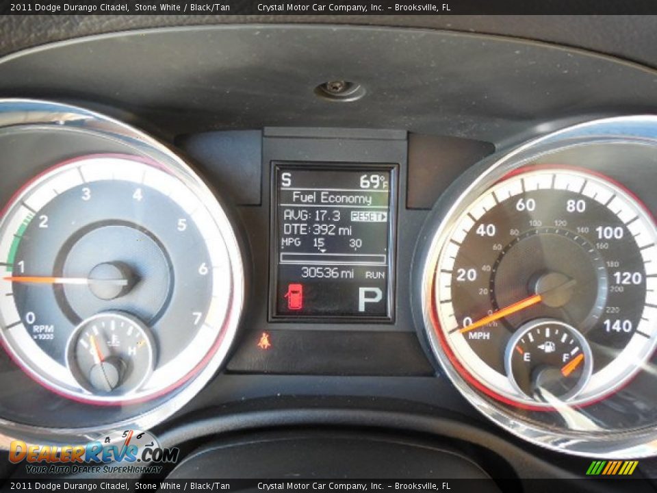 2011 Dodge Durango Citadel Stone White / Black/Tan Photo #21