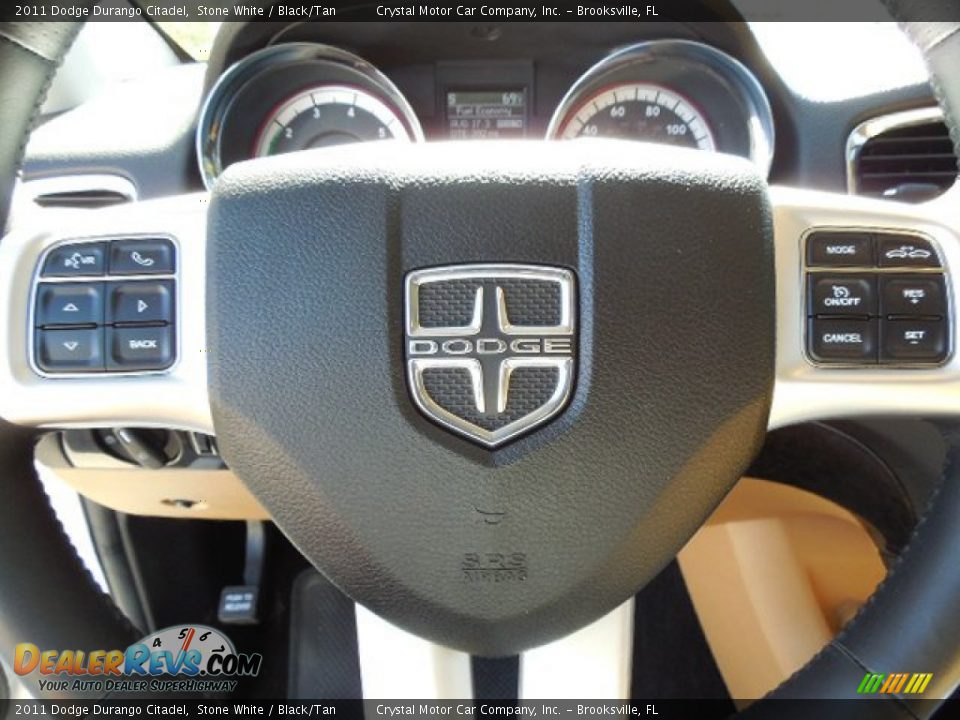 2011 Dodge Durango Citadel Stone White / Black/Tan Photo #25