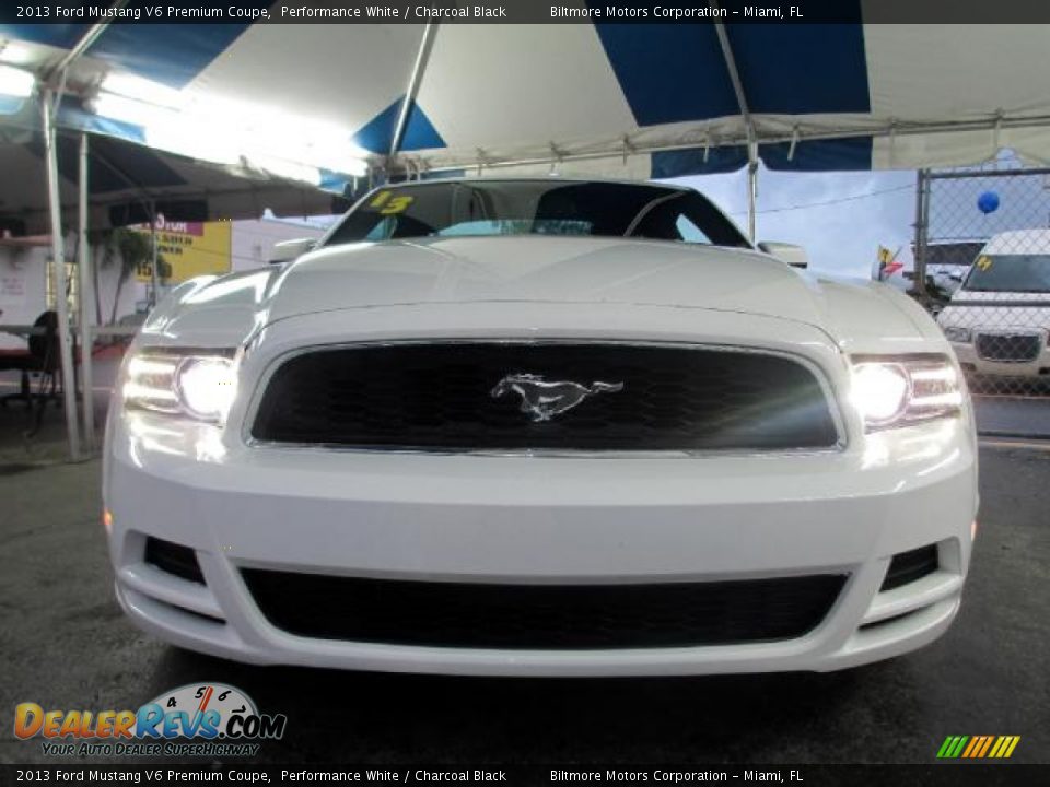 2013 Ford Mustang V6 Premium Coupe Performance White / Charcoal Black Photo #2