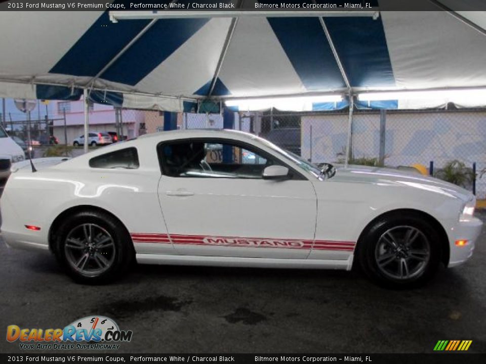 2013 Ford Mustang V6 Premium Coupe Performance White / Charcoal Black Photo #5