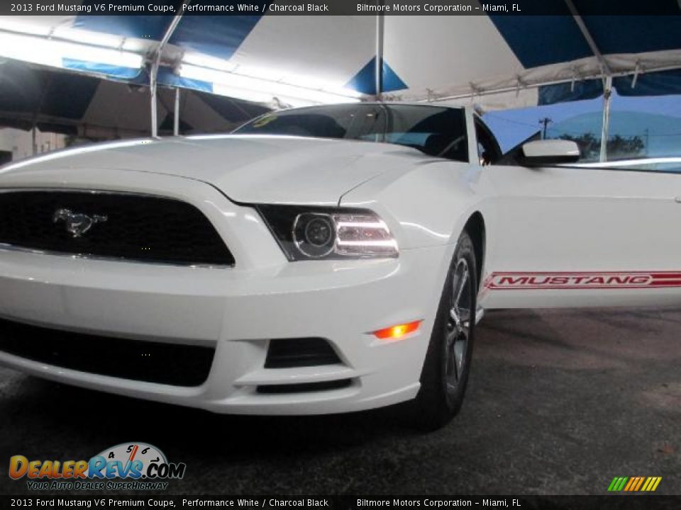 2013 Ford Mustang V6 Premium Coupe Performance White / Charcoal Black Photo #6
