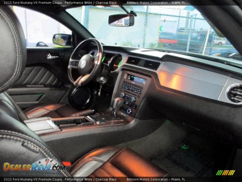 2013 Ford Mustang V6 Premium Coupe Performance White / Charcoal Black Photo #14