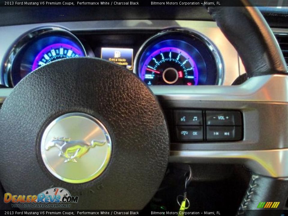 2013 Ford Mustang V6 Premium Coupe Performance White / Charcoal Black Photo #25