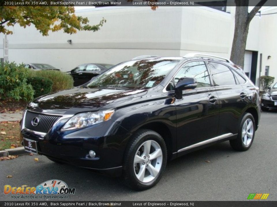 2010 Lexus RX 350 AWD Black Sapphire Pearl / Black/Brown Walnut Photo #1