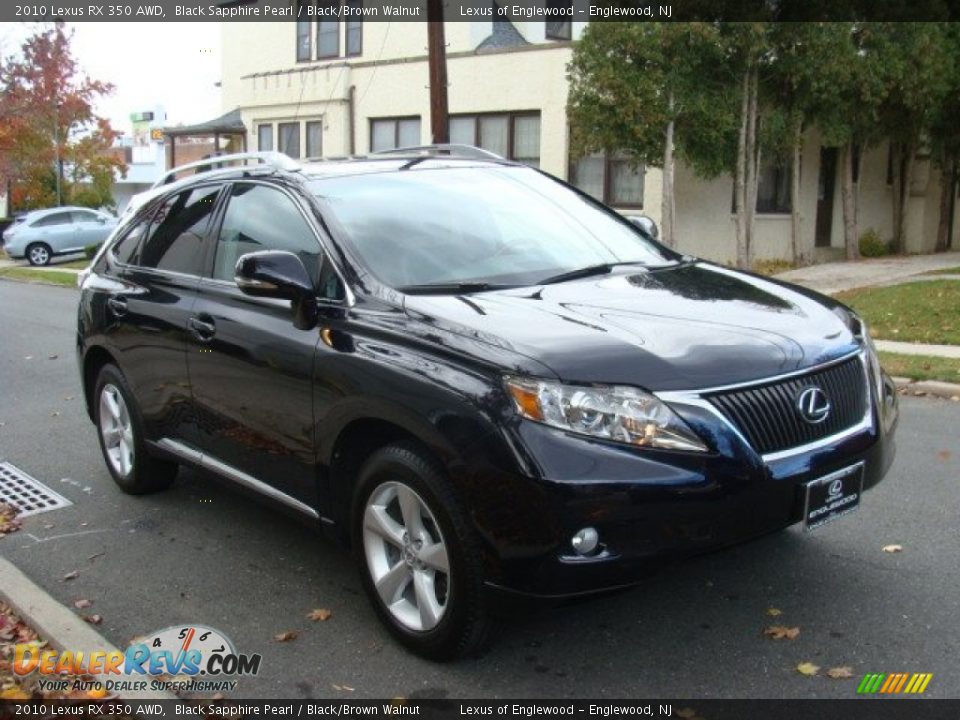 2010 Lexus RX 350 AWD Black Sapphire Pearl / Black/Brown Walnut Photo #3