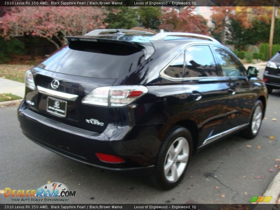 2010 Lexus RX 350 AWD Black Sapphire Pearl / Black/Brown Walnut Photo #4
